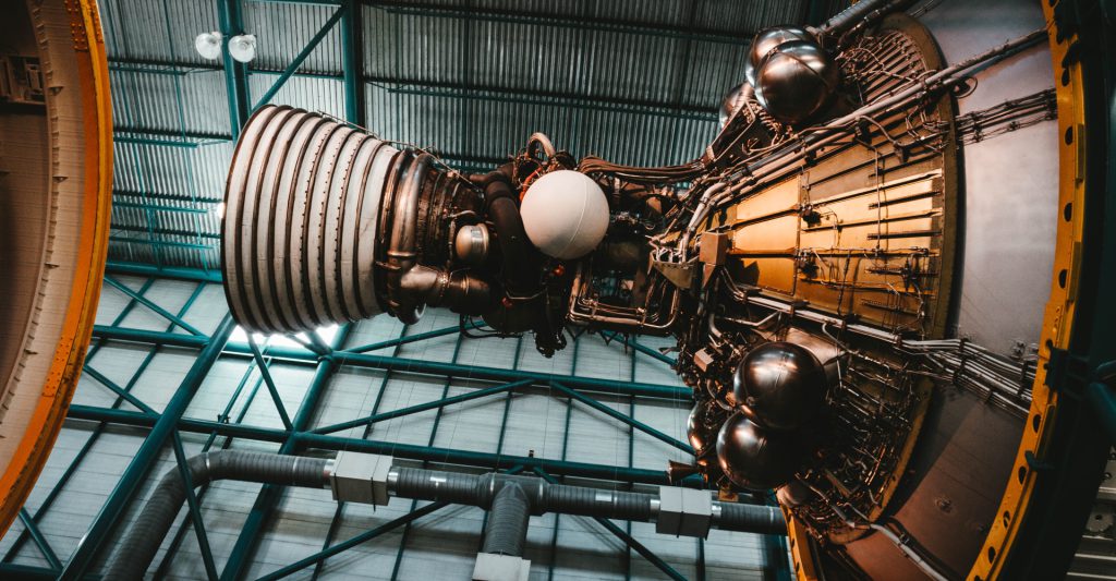 A rocket engine of the Apollo Moon Programme